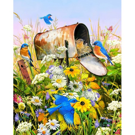 Springbok's 500 Piece Jigsaw Puzzle Blue Birds - Made in USA $28.89 Jigsaw Puzzles