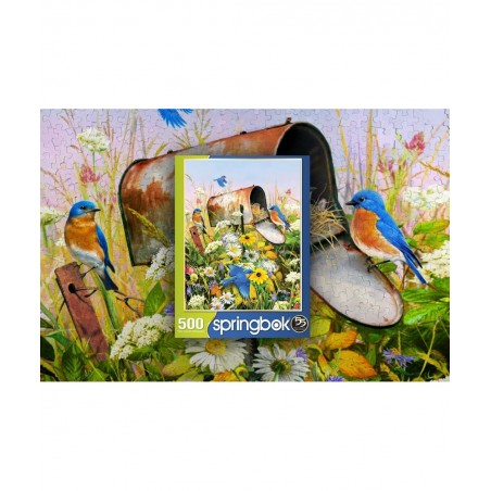 Springbok's 500 Piece Jigsaw Puzzle Blue Birds - Made in USA $28.89 Jigsaw Puzzles