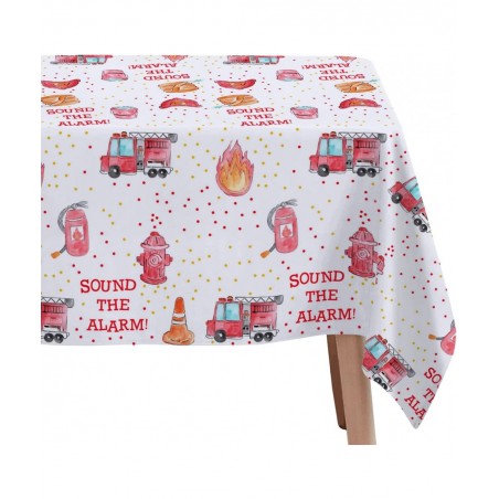 Fire Truck Birthday Party Tablecloth Supplies - Disposable Firefighter Party Table Cover Decorations Firetruck Fireman Theme ...