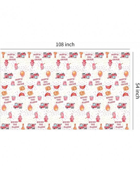 Fire Truck Birthday Party Tablecloth Supplies - Disposable Firefighter Party Table Cover Decorations Firetruck Fireman Theme ...