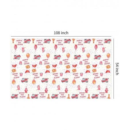 Fire Truck Birthday Party Tablecloth Supplies - Disposable Firefighter Party Table Cover Decorations Firetruck Fireman Theme ...