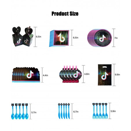 154Pcs Music Birthday Party Decorations for 10 Guests Supplies Including Banners Tablecloths Balloons Cake Toppers Cutlery Po...