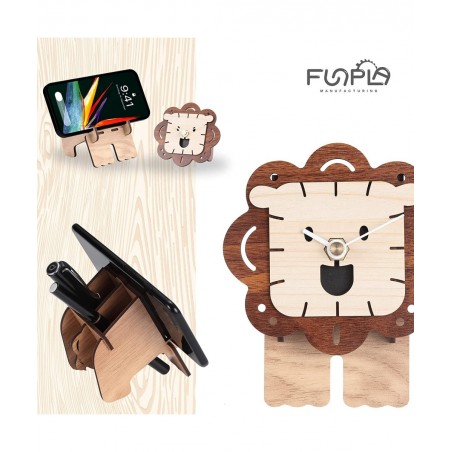 3D Wood Puzzle Desktop Clock 3D Puzzles Desktop Clock Model Building Kit Phone Stand and Pen Holder 3D Model Toy $14.41 3-D P...
