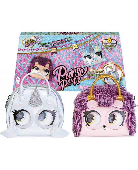 Micros Edgy Hedgy Hedgehog and Narwow Narwhal Stylish Small Purse 2-Pack with Eye Roll Feature Kids Toys for Girls Aged 5 and...