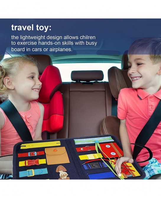 Toddler Busy Board Toys Preschool Educational Learning Toys Kids Learn to Dress Buckle Basic Skills Montessori Toys for Toddl...