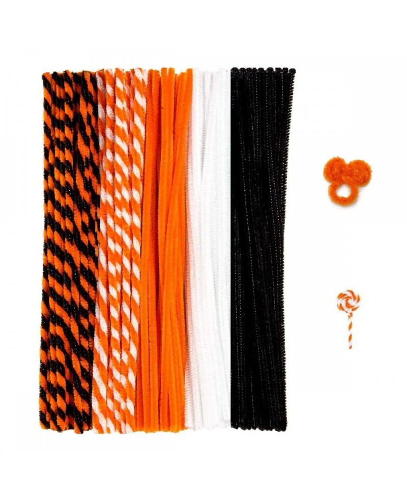 420 Pieces Halloween Pipe Cleaners Craft Supplies 5 Colors Halloween Chenille Stems Bulk 6mm X 12inches for Halloween Thanksg...