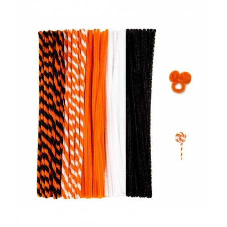 420 Pieces Halloween Pipe Cleaners Craft Supplies 5 Colors Halloween Chenille Stems Bulk 6mm X 12inches for Halloween Thanksg...
