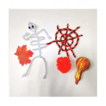 420 Pieces Halloween Pipe Cleaners Craft Supplies 5 Colors Halloween Chenille Stems Bulk 6mm X 12inches for Halloween Thanksg...