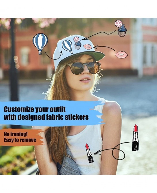 Unique designed fabric stickers for clothes No ironing. No harm to fabrics! Colorful & special fashion stickers which designe...