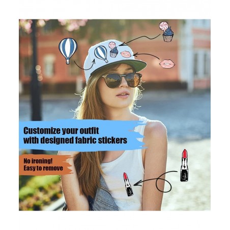 Unique designed fabric stickers for clothes No ironing. No harm to fabrics! Colorful & special fashion stickers which designe...