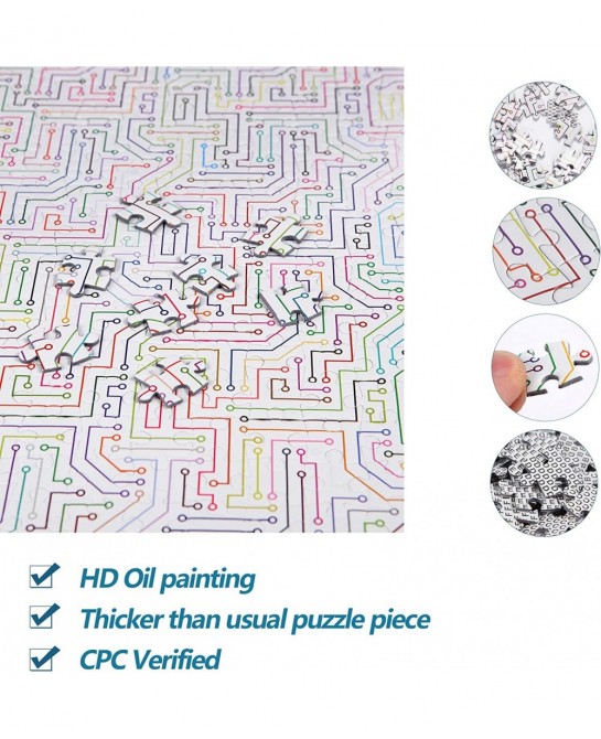 Puzzle-Circuit Maze-1000 Pieces Square Puzzle Brain Challenge Jigsaw Puzzles for Adults and Kids $31.89 Jigsaw Puzzles