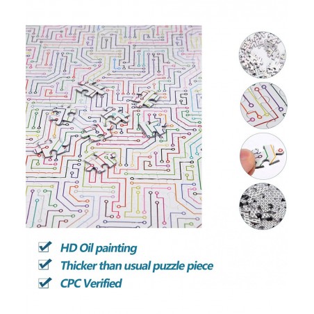 Puzzle-Circuit Maze-1000 Pieces Square Puzzle Brain Challenge Jigsaw Puzzles for Adults and Kids $31.89 Jigsaw Puzzles