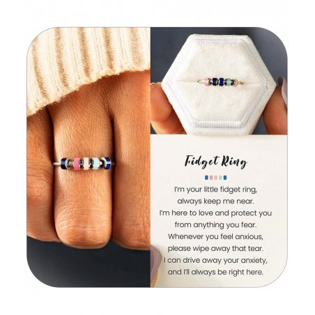 To My Daughter Ring Double Wave Rings for Women Adjustable Highs and Lows Ring for Daughter Zircon Wave Ring Gifts for Teen G...