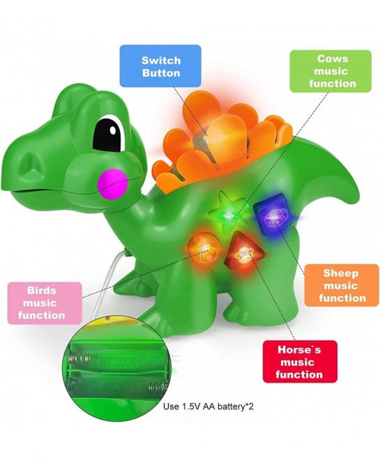 Push & Pull Toys for Toddlers 1-3 | Baby Toys 12-18 Months Can Sit & Stand &Roll Pull Toy Dinosaurs with Lights & Sounds for ...