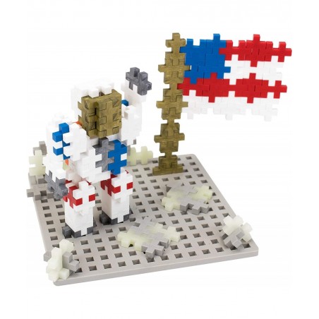 Explore Space Bundle - Moon Baseplate & Astronaut Alien 70 pc Tubes - Construction Building Stem / Steam Toy Interlocking Min...