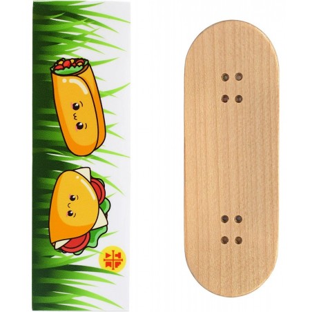 Teak Swap Fingerboard Deck & Graphic Wrap - Happy Tacos - Pro Shape & Size 32mm x 97mm - Semi-Permanent Vinyl Graphic $30.22 ...