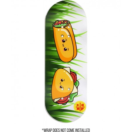 Teak Swap Fingerboard Deck & Graphic Wrap - Happy Tacos - Pro Shape & Size 32mm x 97mm - Semi-Permanent Vinyl Graphic $30.22 ...