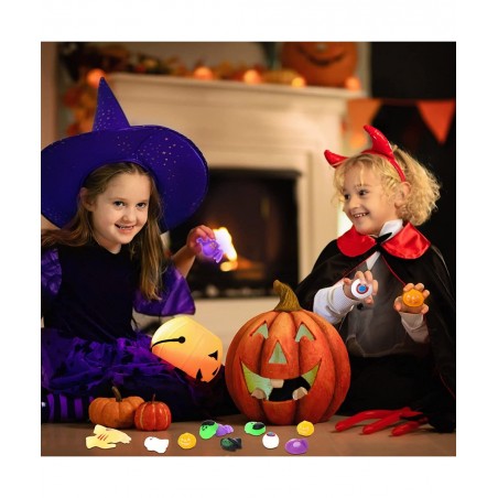 40 Pcs Halloween Mochi Squishies Toys Halloween Party Favors for Kids Pumpkin Ghost Squishy Anxiety Toys Mochi Squishy Toy St...