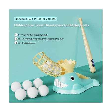 Baseball Pitching Machine Baseball Pitcher Play Set Sports&Outdoor Play Toys for Kids Toddler Indoor Sports Games Backyard Ga...