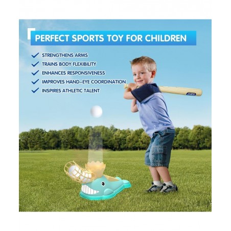 Baseball Pitching Machine Baseball Pitcher Play Set Sports&Outdoor Play Toys for Kids Toddler Indoor Sports Games Backyard Ga...