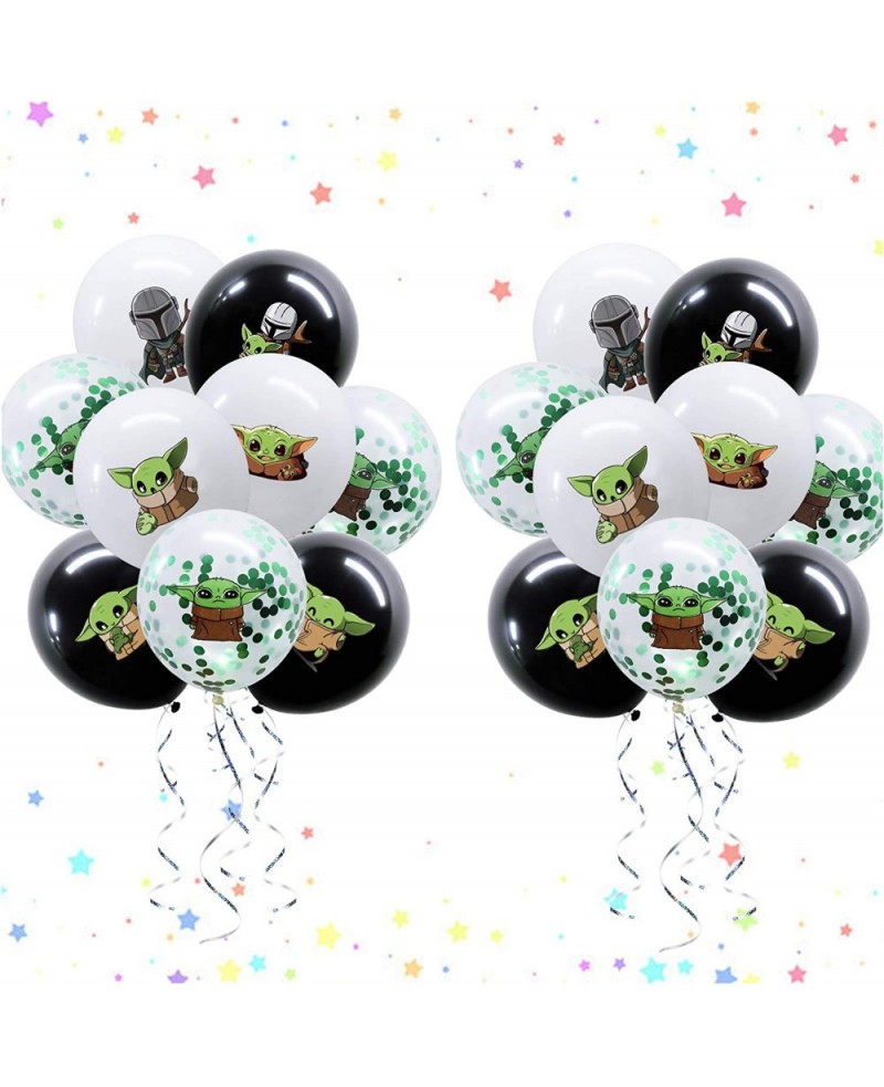 Galaxy War Party Balloons Decor Kits 44 Pack 12’ Confetti Balloons Large Foil Alien Foil Balloons with Balloon Ribbon for Kid...