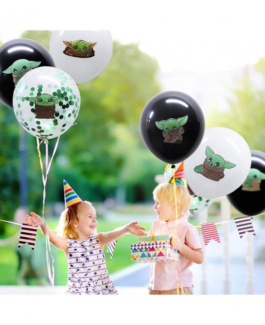 Galaxy War Party Balloons Decor Kits 44 Pack 12’ Confetti Balloons Large Foil Alien Foil Balloons with Balloon Ribbon for Kid...