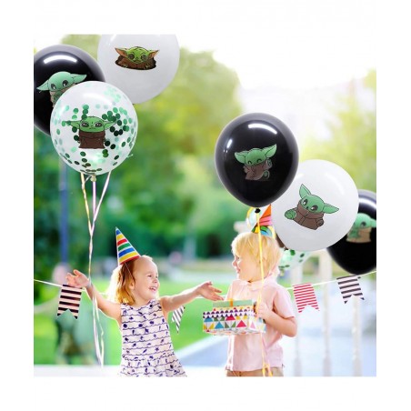 Galaxy War Party Balloons Decor Kits 44 Pack 12’ Confetti Balloons Large Foil Alien Foil Balloons with Balloon Ribbon for Kid...