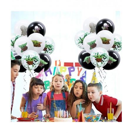 Galaxy War Party Balloons Decor Kits 44 Pack 12’ Confetti Balloons Large Foil Alien Foil Balloons with Balloon Ribbon for Kid...