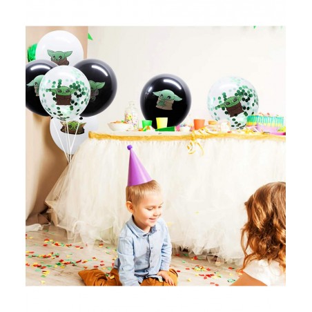 Galaxy War Party Balloons Decor Kits 44 Pack 12’ Confetti Balloons Large Foil Alien Foil Balloons with Balloon Ribbon for Kid...