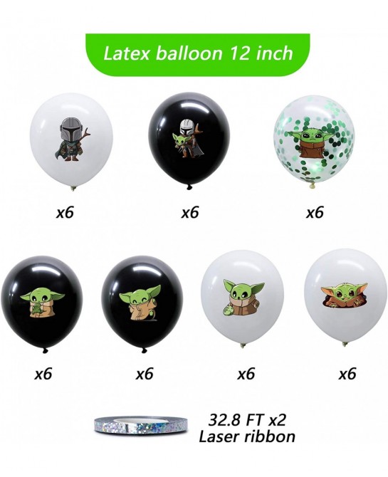 Galaxy War Party Balloons Decor Kits 44 Pack 12’ Confetti Balloons Large Foil Alien Foil Balloons with Balloon Ribbon for Kid...