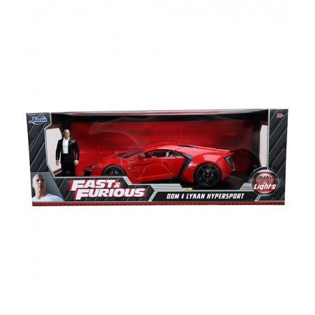 Fast & Furious 1:18 Lykan Hypersport Die-cast Car & 3" Dom Figure Toys for Kids and Adults $92.87 Action Figures