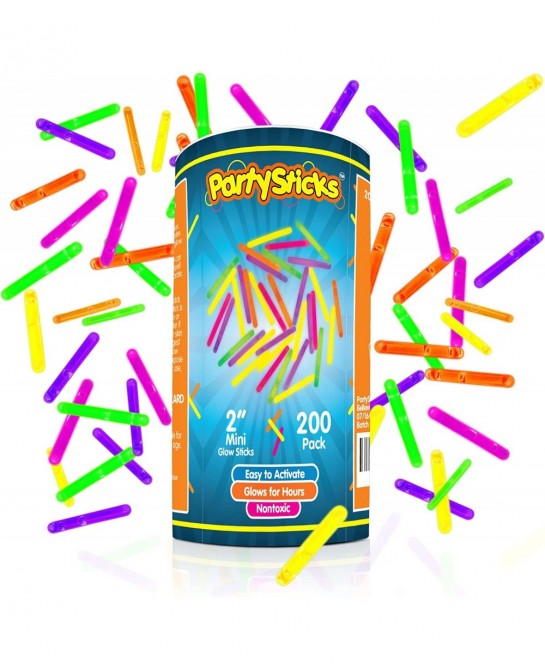 200pk Mini Glow Sticks - 2 Inch Small Glow Sticks Party Favors Glow Party Supplies Waterproof Floating Bright Neon Light Stic...
