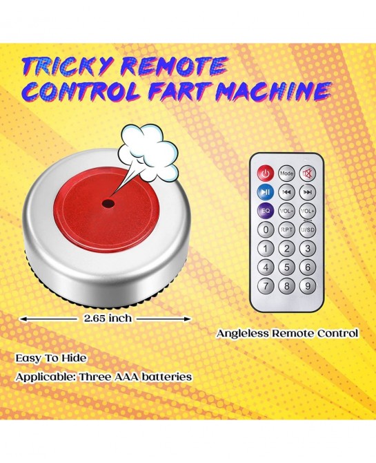 2 Pack Remote Controlled Farting Machine Funny Gag Sound Machine Joke Prank Fart Machine with Remote Fart Toy Wireless Contro...