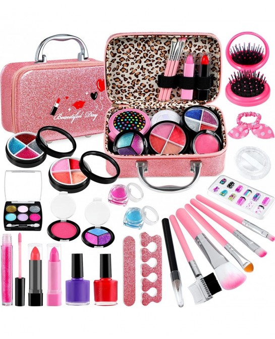 Kids Makeup kit for Girls 25 PCS Real Makeup Set Washable Makeup Set Toy with Cosmetic Case Non-Toxic Little Girls Makeup Kit...