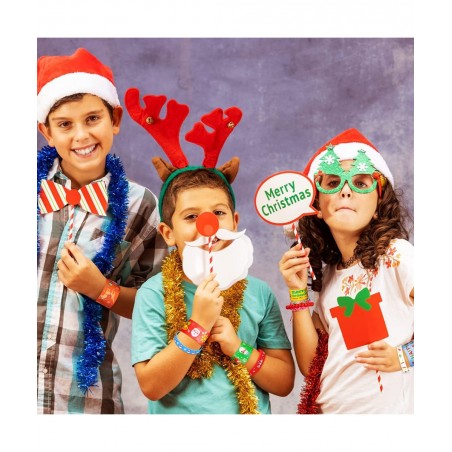 72pcs Christmas Slap Bracelets Silicone Bracelets Bulk Party Favors Toys for Kids Xmas Party Favors Christmas Stocking Stuffe...