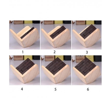 Wooden Brain Teaser Puzzle Cube Wooden Puzzles T-Shaped Jigsaw Logic Puzzle Educational Toy for Kids and Adults (Wine) $19.67...
