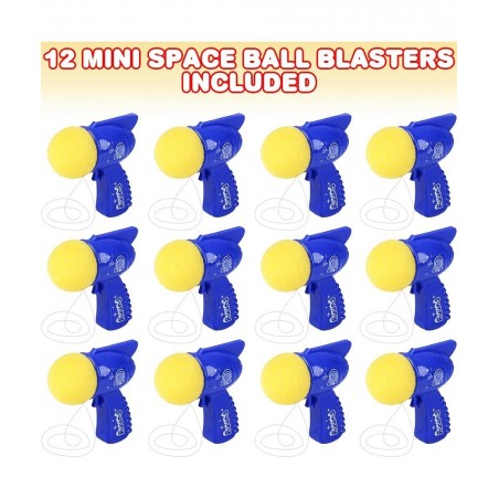 Mini Space Ball Blasters Pack of 12 3 Inch Foam Ball Toy Launchers Birthday Party Favors Goodie Bag Fillers Carnival Prize fo...