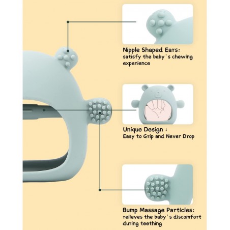 Silicone Baby Teething Toy for 3+Months Infants Baby Chew Toys for Sucking Needs Hand Pacifier for Soothing Teething Pain Rel...