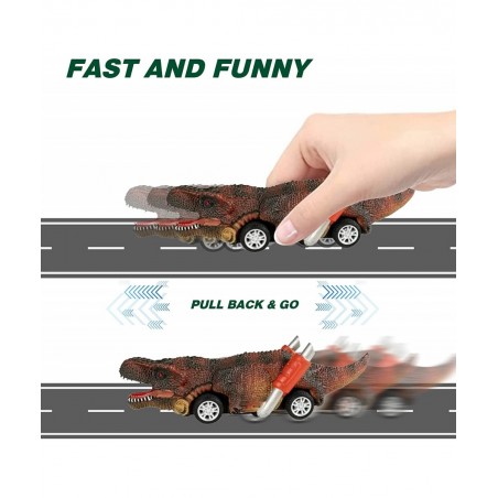 6 Pack Painting Dinosaur Pull Back Car Toys Arts and Crafts for Kids Age 3-12 DIY Dinosaur Painting Kits for Boys Girls Kids ...