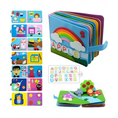 Washable Montessori Toddlers Busy Board 3D Baby Story Cloth Book Early Learning Education Habits Knowledge Develop Travel Toy...