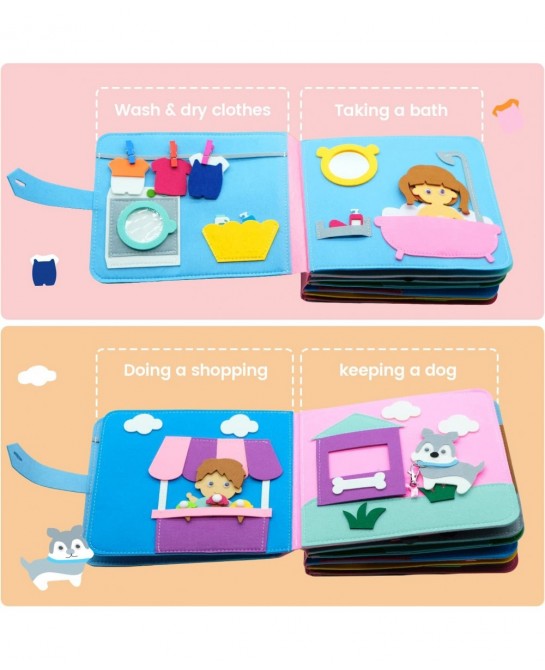 Washable Montessori Toddlers Busy Board 3D Baby Story Cloth Book Early Learning Education Habits Knowledge Develop Travel Toy...