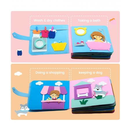 Washable Montessori Toddlers Busy Board 3D Baby Story Cloth Book Early Learning Education Habits Knowledge Develop Travel Toy...