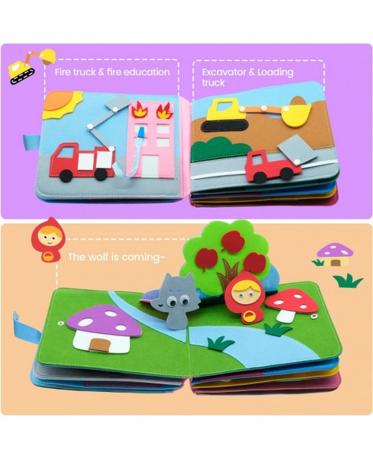 Washable Montessori Toddlers Busy Board 3D Baby Story Cloth Book Early Learning Education Habits Knowledge Develop Travel Toy...