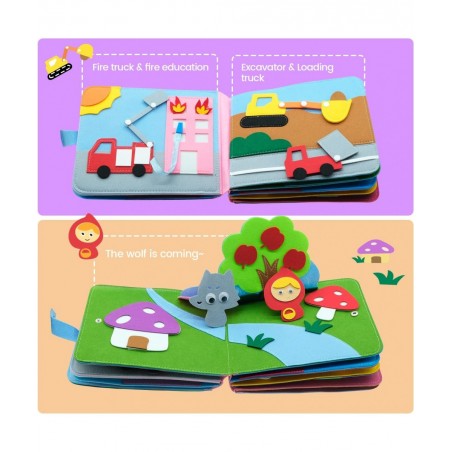 Washable Montessori Toddlers Busy Board 3D Baby Story Cloth Book Early Learning Education Habits Knowledge Develop Travel Toy...