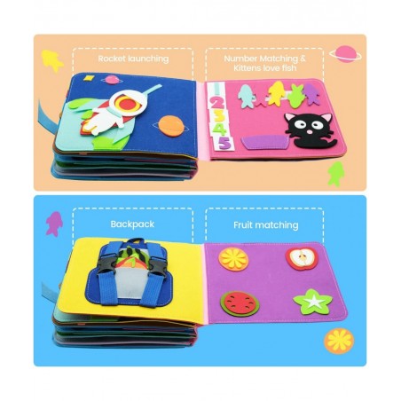Washable Montessori Toddlers Busy Board 3D Baby Story Cloth Book Early Learning Education Habits Knowledge Develop Travel Toy...