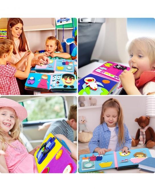Washable Montessori Toddlers Busy Board 3D Baby Story Cloth Book Early Learning Education Habits Knowledge Develop Travel Toy...