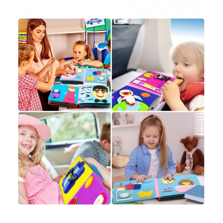 Washable Montessori Toddlers Busy Board 3D Baby Story Cloth Book Early Learning Education Habits Knowledge Develop Travel Toy...