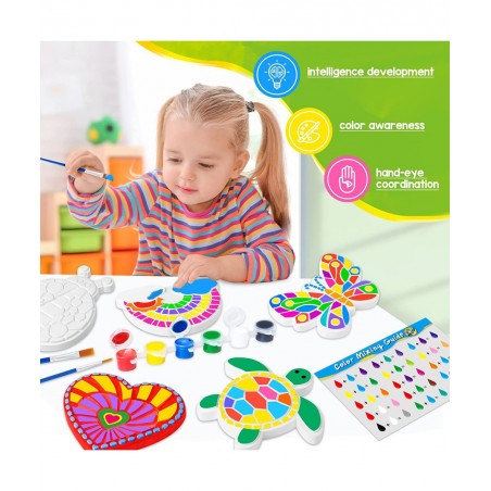 Arts and Crafts Painting Kit for Kids 4-8 6 Pack DIY Kids Plaster Painting Set Indoor & Outdoor Art Decoration Craft Painting...