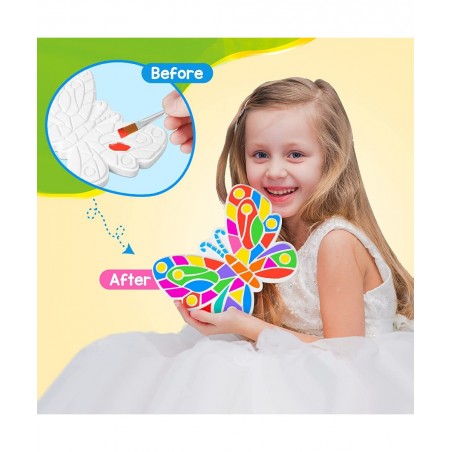 Arts and Crafts Painting Kit for Kids 4-8 6 Pack DIY Kids Plaster Painting Set Indoor & Outdoor Art Decoration Craft Painting...