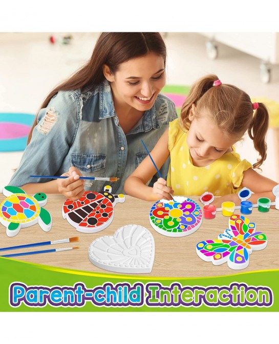 Arts and Crafts Painting Kit for Kids 4-8 6 Pack DIY Kids Plaster Painting Set Indoor & Outdoor Art Decoration Craft Painting...